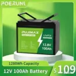 12V 100Ah LiFePO4 Lithium Battery with Built-in BMS – $109.59 ($219.18 Value)