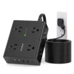 SUPERDANNY 8-Outlet Surge Power Strip with 4 USB Ports (2 USB-C, 2 USB-A) and 10′ Flat Plug Cord – $9.49