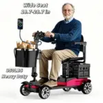 4-Wheel Foldable Electric Mobility Scooter – 350lb Heavy Duty, Wide Seat – $468.99
