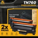 2-Pack TN760/730 Toner Cartridge Replacement w/ Chip for Brother MFC-L2710DW L2750DW – $7.49