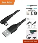 50% Off 90-Degree Bend Dash Cam USB-C Charging Cable – $7.99