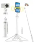 ACKIMA 53″ Selfie Stick Tripod with LED Light – $11