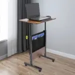 Adjustable Height Rolling Laptop Desk with Storage for $50.71