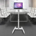 Adjustable Height Rolling Laptop Cart & Standing Desk – Tiltable Podium w/ Wheels – $111.55 ($223.10 Value)