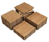 27-Piece Alden Design Interlocking Wood Patio Deck Tiles for $60