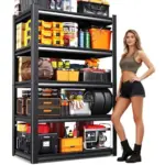 AOAORGG 71″ H 5-Tier Garage Shelving Unit – Black, $39.98 (Was $58.03)