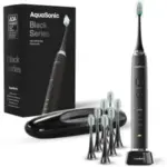 AquaSonic Black Series Ultra Whitening Toothbrush w/ 8 Brush Heads & Travel Case – $16