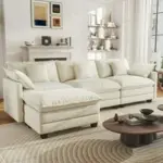 BedLuxury 111.5-in Modular Sectional Sofa with Movable Ottoman for $489.99