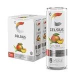 4pk Celsius Fizz Free Peach Mango Green Tea Energy Drink (12oz Cans) – $4.75 at Amazon
