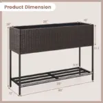 Costway Raised Wicker Garden Bed with Storage Shelf – $49.99 ($210.99 Original)