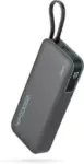 Cuktech 20000mAh 45W Power Bank with Built-In USB-C Cable (Gray) – $19