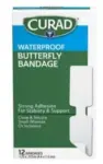 12-Pack Curad Butterfly Closure Waterproof Adhesive Bandages (1-3/4″ x 3/8″) – $1.76