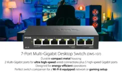 D-Link 7-Port 2.5GB Unmanaged Gaming Switch (DMS-107) – $35.88 ($59.99 Original)