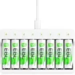 EBL Rechargeable AA 2800mAh NiMH Batteries (8-Pack) with Charger – $18.99
