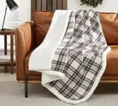 Eddie Bauer 50″ x 60″ Reversible Sherpa & Fleece Throw Blanket for $8.17