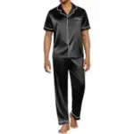 Ekouaer Men’s Satan Pajama Set (2-Piece) $13.99