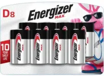 Energizer Max D Alkaline Batteries 8-Count – $4.99
