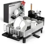Ewaiira 16.5″x12.6″ Dish Drying Rack with Sink Drain – $38.39 (40% Off)