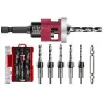 Fkufku 5-Piece Countersink Drill Bit Set with HSS M2 Tapered Bits $16