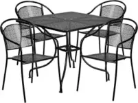 Flash Furniture 5-Piece Oia Patio Table and Chairs Set (Black) – $290