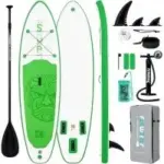 Funwater 10’6″ Inflatable Stand Up Paddle Board (Lite Green Tiki) Now $79.79