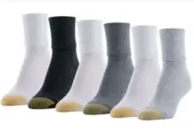 6-Pairs Goldtoe Women’s Classic Turn Cuff Socks (Gray Heather Assorted) – $5.36 at Walmart