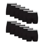 12-Pack Hanes Men’s Boxer Briefs (Black) – $33