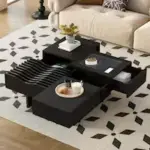 Harper & Bright Designs 33″ Black Square Wood Coffee Table – $143.60 ($359.00 Orig.)