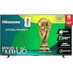 Hisense 75U65QF 75-in Mini-LED 4K UHD Smart Fire TV – $549.96 ($350 Off)