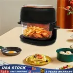 Black Hot Air Fryer with Touch Screen & Visible Baking Basket – $63.68 ($102.80 Value)