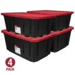 4pk Hyper Tough 27 Gallon Plastic Storage Container w/Snap-On Lid – $32.00