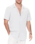 JEKAOYI Guayabera Linen Button Down Short Sleeve Shirt – $9.99