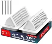 2-Pack Jslin 4″ x 10″ Floor Vent Covers with Deflectors – $13