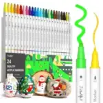 JusArt 24-Color Dual Tip Acrylic Paint Markers Set $6.99