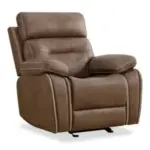 KISLOT Faux Leather Recliner & Glider Rocker with Overstuffed Arms (Saddle Brown) – $252