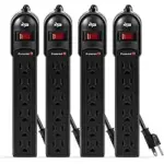 4-Pack KMC 6-Outlet Surge Protector Power Strips w/ 2ft Cord – $14.99 ($29.99 Original)