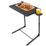 Loryergo Height Adjustable Tilt Folding TV Tray with Cup Holder for $19.97