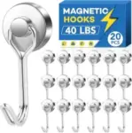 20-Pack LOVIMAG Heavy Duty Magnetic Hanging Hooks (40lbs Capacity) – $9.99