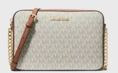 Michael Kors Jet Set Large Printed Logo Crossbody Bag – Vanilla $47.20