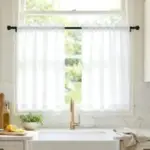 NICETOWN 2-Panel Privacy Sheer Cafe Curtains (Pure White, 26″W x 30″L) $12