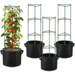 NNG 48″ Tomato Cages with 10 Gallon Grow Bags (4-Pack) for $23.99