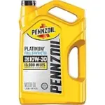Pennzoil Platinum Full Synthetic 10W-30 Motor Oil 5-Quart for $18.95