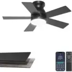 Phylluz 32” DC Motor Mini Low Profile Ceiling Fan with Light, Remote for $39.99