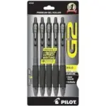Pilot G2 Retractable 1.0mm Bold Point Roller Pens (5-Pack) for $4.00