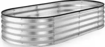 Plant & Plot 24″D x 48″W x 12″H Galvanized Outdoor Raised Garden Bed for $20