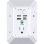 Qinlianf 5-Outlet 1680J Surge Protector Outlet Extender with 4 USB Ports – $9.98