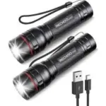 Rechoo G1000 1000 Lumen Rechargeable Flashlights (2-Pack) – $9.59