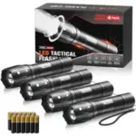RECHOO 4-Pack LED 3-Mode Flashlights – $9.58
