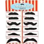 12-Pack Road Island Novelty 3.5-inch Black Fake Mustaches for $4.27
