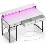 Rolanstar 47-inch Computer Desk with Power Outlets and LED Light for $69.97